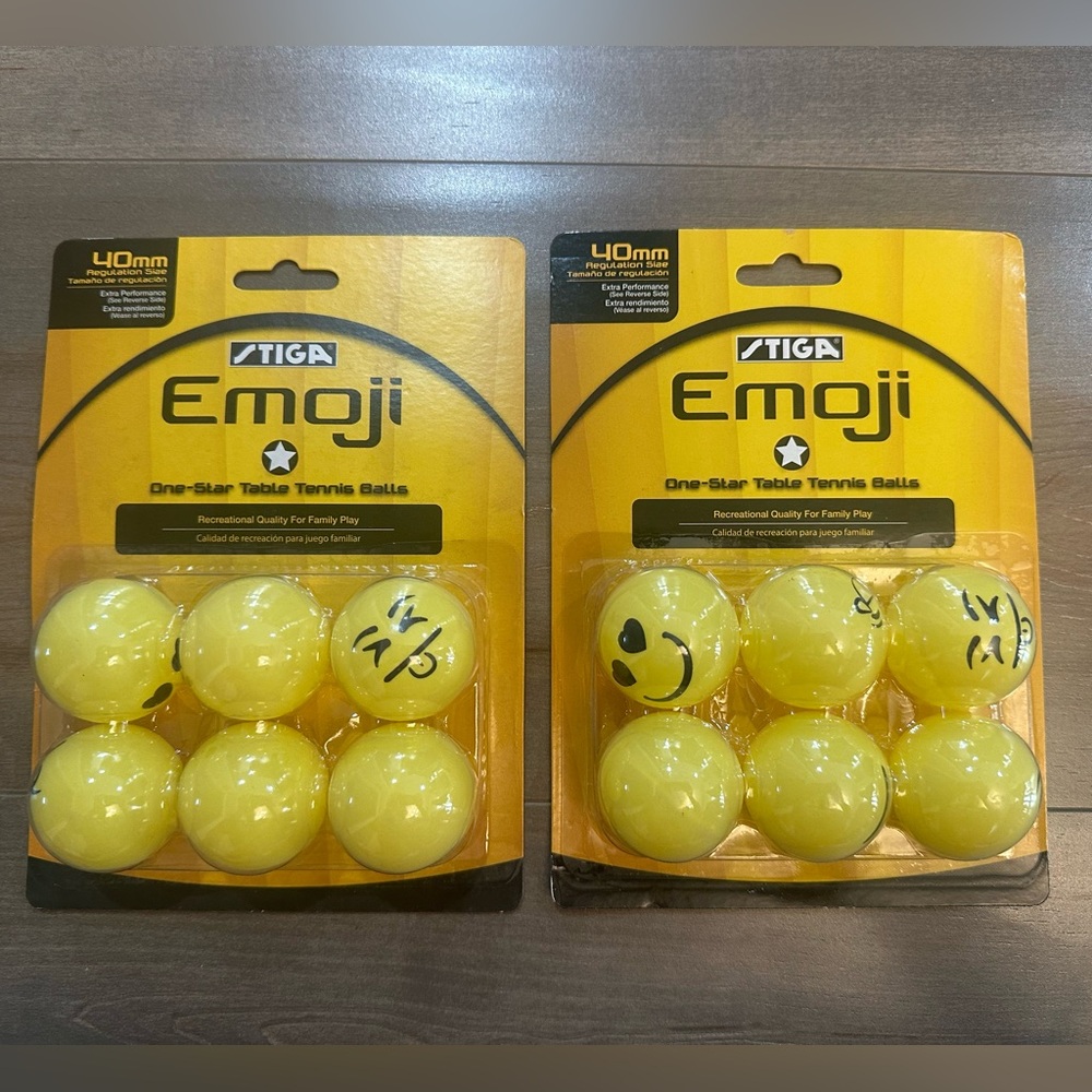 Emoji Yellow Table Tennis Balls